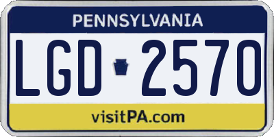 PA license plate LGD2570