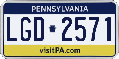 PA license plate LGD2571