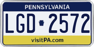 PA license plate LGD2572