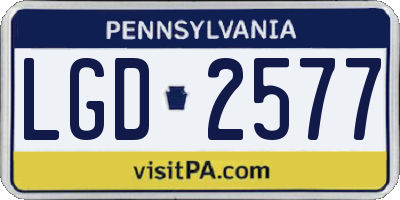 PA license plate LGD2577