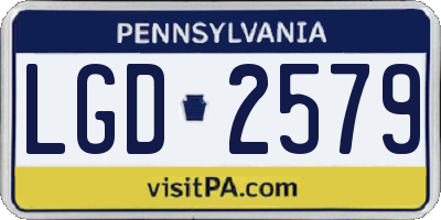 PA license plate LGD2579