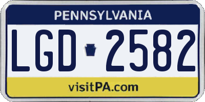 PA license plate LGD2582