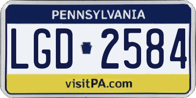 PA license plate LGD2584