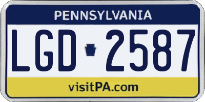PA license plate LGD2587