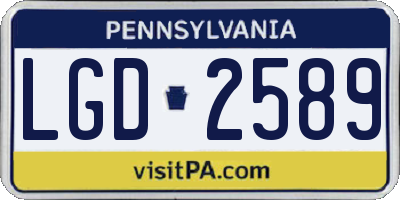 PA license plate LGD2589