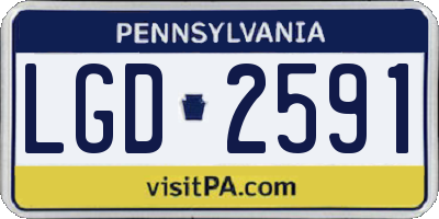 PA license plate LGD2591