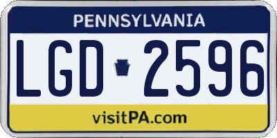 PA license plate LGD2596