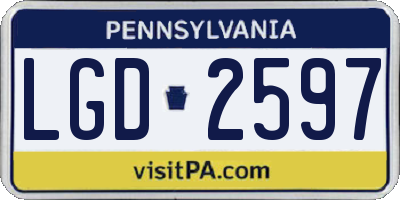 PA license plate LGD2597