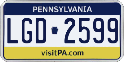 PA license plate LGD2599