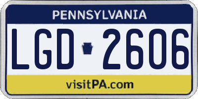 PA license plate LGD2606
