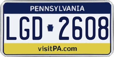 PA license plate LGD2608