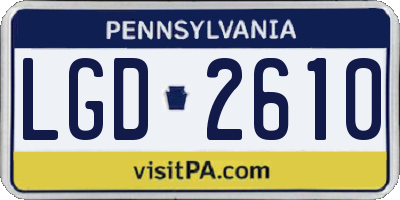 PA license plate LGD2610