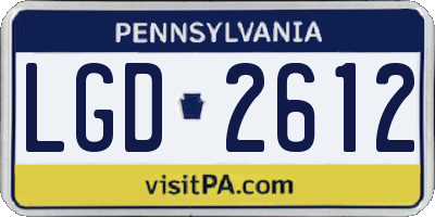 PA license plate LGD2612