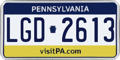 PA license plate LGD2613