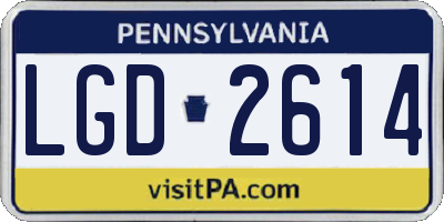PA license plate LGD2614