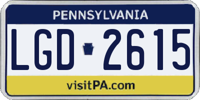 PA license plate LGD2615