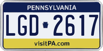 PA license plate LGD2617