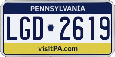 PA license plate LGD2619