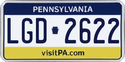 PA license plate LGD2622