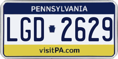 PA license plate LGD2629