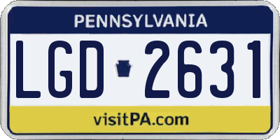 PA license plate LGD2631