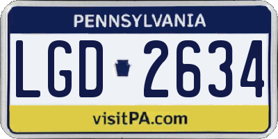 PA license plate LGD2634