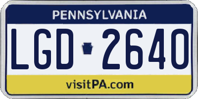 PA license plate LGD2640