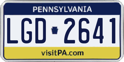 PA license plate LGD2641