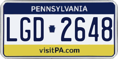 PA license plate LGD2648
