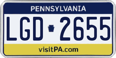 PA license plate LGD2655