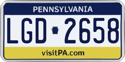 PA license plate LGD2658