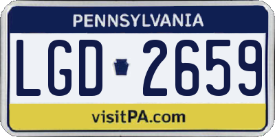 PA license plate LGD2659