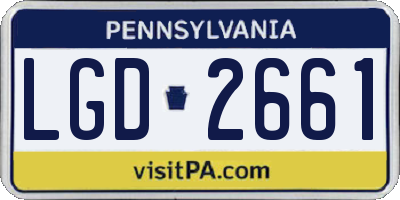 PA license plate LGD2661
