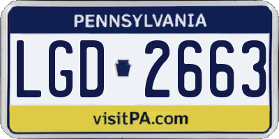 PA license plate LGD2663