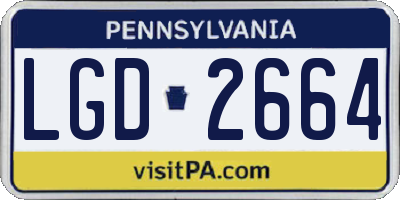 PA license plate LGD2664