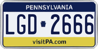 PA license plate LGD2666