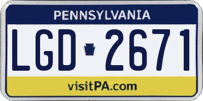 PA license plate LGD2671