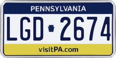 PA license plate LGD2674
