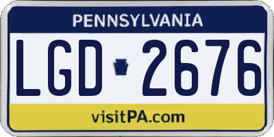 PA license plate LGD2676