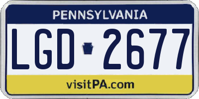 PA license plate LGD2677