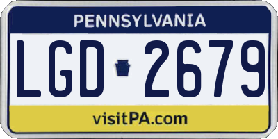 PA license plate LGD2679