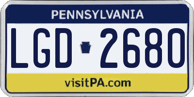 PA license plate LGD2680