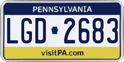 PA license plate LGD2683