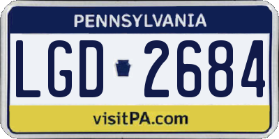 PA license plate LGD2684
