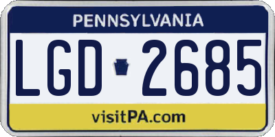 PA license plate LGD2685