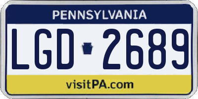PA license plate LGD2689