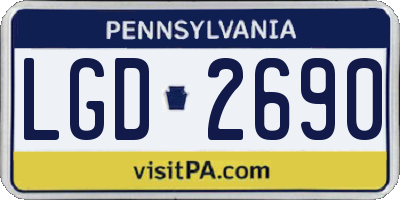 PA license plate LGD2690