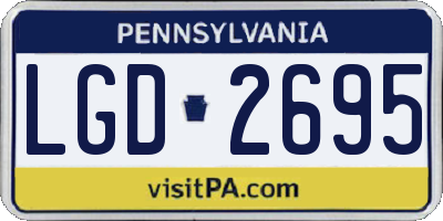 PA license plate LGD2695