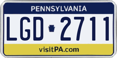 PA license plate LGD2711