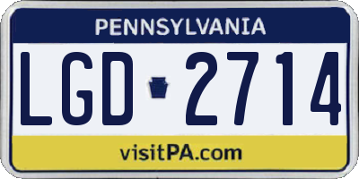 PA license plate LGD2714